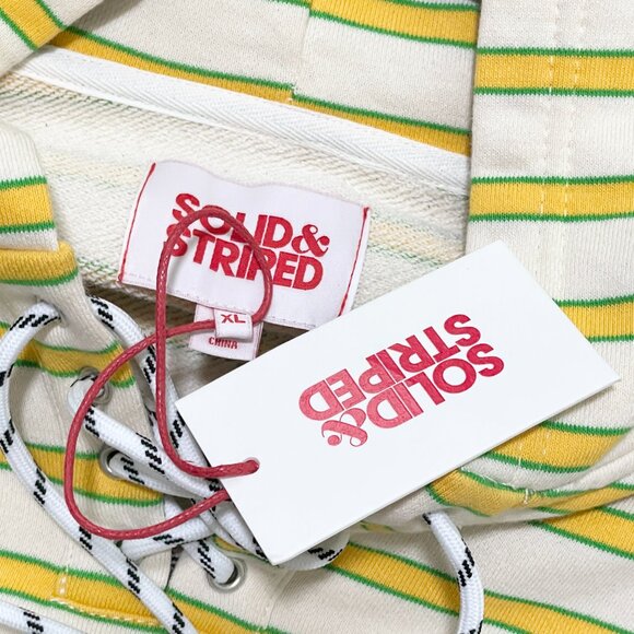 Women SOLID & STRIPEDThe Jolie Hoodie in Yellow Striped Size Extra Large - Picture 9 of 11